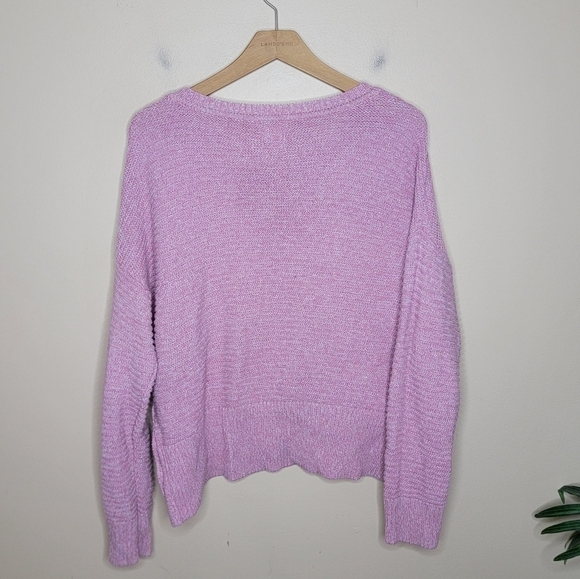 Joie | Pink Marled Knit Sweater with Button Details on the Sides Size Large - Picture 5 of 5